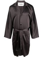 Nanushka chemise ceinturée à col cubain - Marron