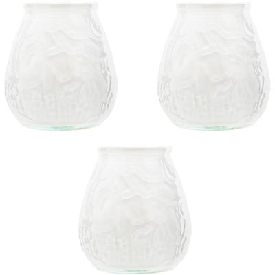 3x Witte lowboy tafelkaarsen 10 cm 40 branduren