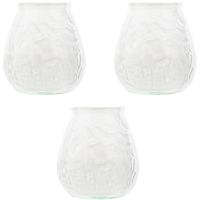 3x Witte lowboy tafelkaarsen 10 cm 40 branduren - thumbnail