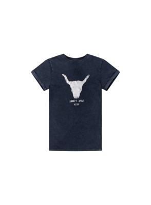Kids Knitted Bull T-Shirt Dress Black
