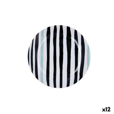 Dessertbord Bidasoa Zigzag Multicolour Keramisch 19 cm Strips (12 Stuks)