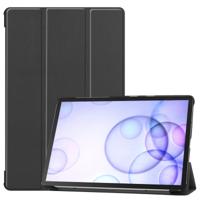 Custer textuur horizontale Flip lederen draagtas met drie-opvouwbare houder & slaap/Wake-up functie voor Galaxy tab S6 (zwart)