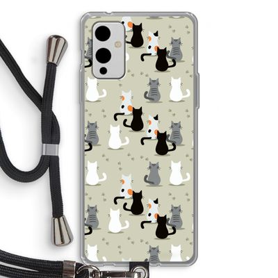 Katten: OnePlus 9 Transparant Hoesje met koord