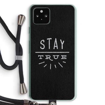 Stay true: Pixel 5a 5G Transparant Hoesje met koord