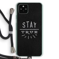 Stay true: Pixel 5a 5G Transparant Hoesje met koord
