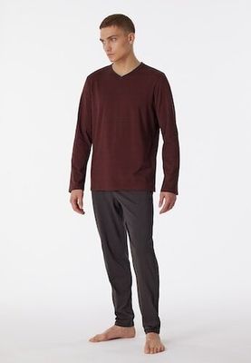 Schiesser Schiesser Pyjama Long terracotta brown 180258 56/XXL