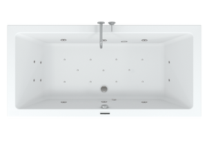 Riho Lusso Easypool ligbad 190x90cm met whirlpool systeem LED verlichting, 6+4+2 hydro en 11 aero jets