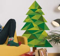 Veelhoekige kerstboom muursticker