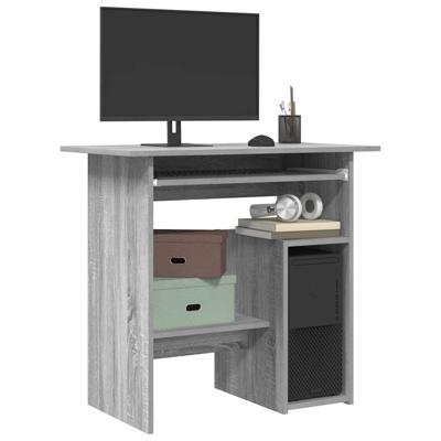 Bureau 80x45x74 cm bewerkt hout grijs sonoma eikenkleurig