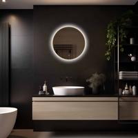 LoXa - Ronde Badkamerspiegel Aurora met LED 70cm - Gouden omlijsting - Dimbaar - Condensvrij vlak - IP44 - Duurzame kwaliteit