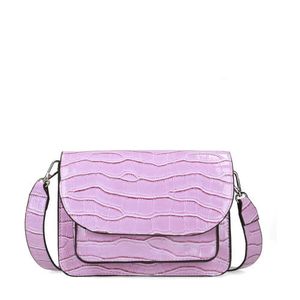 Sacha crossbody tas met crocoprint lila