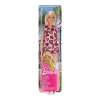 Barbie pop blondine met roze jurk speelgoed   -