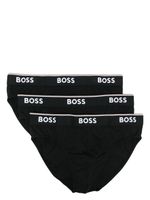 BOSS lot de 3 slips à taille à logo - Noir