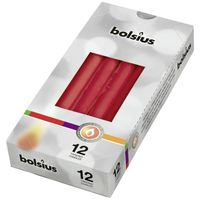 Bolsius - 5 stuks Gotische kaarsen doos 12 rood. - thumbnail