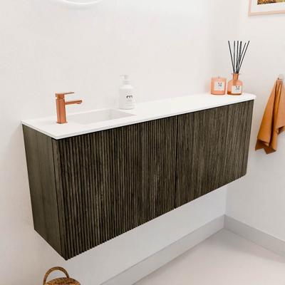 Toiletmeubel Mondiaz Joya | 111.6 cm | Meubelkleur Shadow | Faye wastafel Talc Links | 1 kraangat Toiletmeubel Mondiaz Joya | 111.6 cm | Meubelkleur Shadow | Faye wastafel Talc Links | 1 kraangat