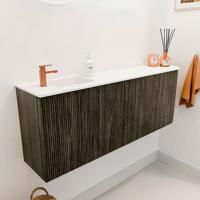 Toiletmeubel Mondiaz Joya | 111.6 cm | Meubelkleur Shadow | Faye wastafel Talc Links | 1 kraangat Toiletmeubel Mondiaz Joya | 111.6 cm | Meubelkleur Shadow | Faye wastafel Talc Links | 1 kraangat