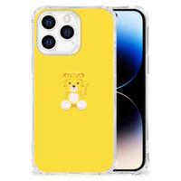iPhone 14 Pro Stevig | Bumper Hoesje | Baby Leopard