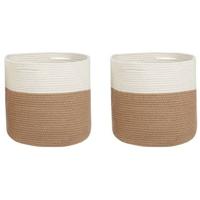 Beliani - ARDESEN - Mand set van 2 - Beige - Katoen