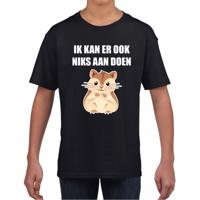 Ik kan er ook niks aan doen hamsteren t-shirt zwart voor kinderen
