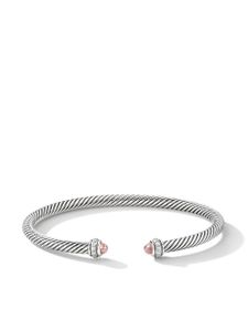 David Yurman bracelet en argents terling Cable Classic serti de diamants et de morganite