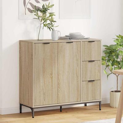 Dressoir met lade Sonoma eiken 89,5 x 33 x 82 cm Bewerkt hout