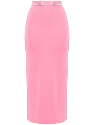 David Koma jupe mi-longue à ornements en cristal - Rose
