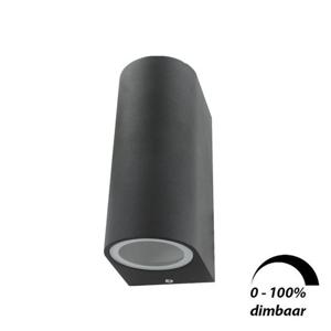 Wandlamp LED 2x6Watt ZWART 230Volt IP44 dimbaar