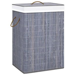 VidaXL Wasmand met 2 vakken 72 l bamboe grijs