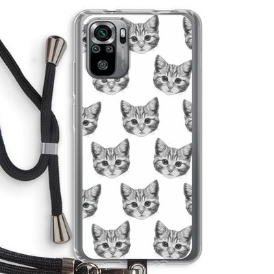 Kitten: Xiaomi Redmi Note 10S Transparant Hoesje met koord
