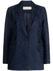 Silvia Tcherassi blazer en jacquard Cuneo à simple boutonnage - Bleu