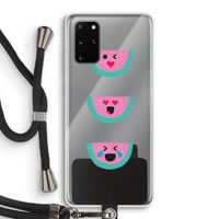 Smiley watermeloen: Samsung Galaxy S20 Plus Transparant Hoesje met koord
