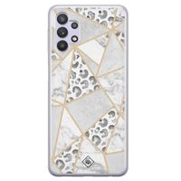 Samsung Galaxy A32 5G siliconen hoesje - Stone & leopard print