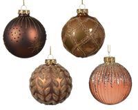 Kerstbal glas d8 cm bruin ass kerst - Decoris - thumbnail