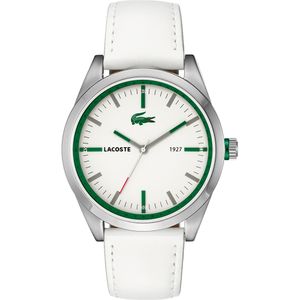 Lacoste horlogeband 2010595 / LC-52-1-14-2275 Leder Wit 22mm + wit stiksel