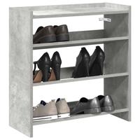 VidaXL Schoenenrek 60x25x62 cm bewerkt hout betongrijs