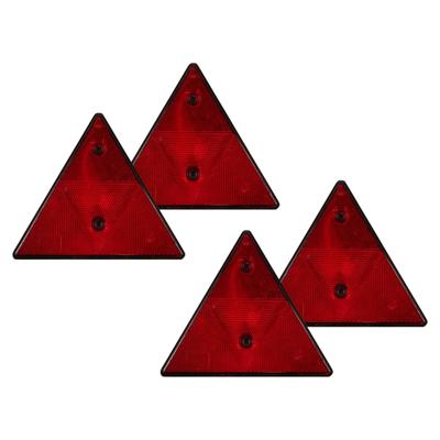 Driehoek reflector - 4x - rood - 155 mm - veiligheidsreflector voor aanhanger - E11
