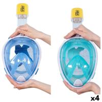 Snorkelmasker met steun voor sportcamera AquaSport Blauw Turkoois (4 Stuks)