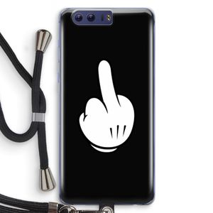 Middle finger black: Honor 9 Transparant Hoesje met koord