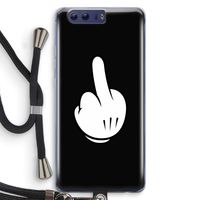 Middle finger black: Honor 9 Transparant Hoesje met koord