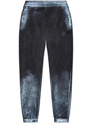 Diesel pantalon de jogging à logo brodé - Gris