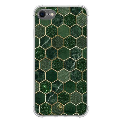 iPhone SE (2020/2022) / 8 / 7 shockproof hoesje - Kubus groen