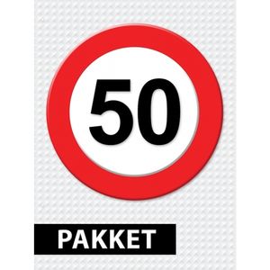 Verkeersbord  50 jaar versiering pakket   -