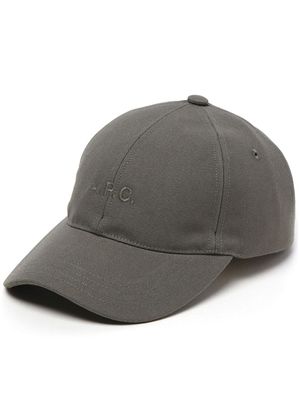 A.P.C. casquette à logo Charlie brodé - Gris