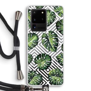 Geometrische jungle: Samsung Galaxy S20 Ultra Transparant Hoesje met koord