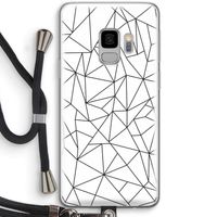Geometrische lijnen zwart: Samsung Galaxy S9 Transparant Hoesje met koord