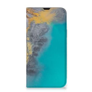 iPhone 13 Pro Max Standcase Marble Blue Gold