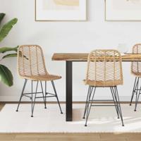 Eetkamerstoel 2 pcs Naturel 44,5 x 55 x 85 cm Riet en IJzer