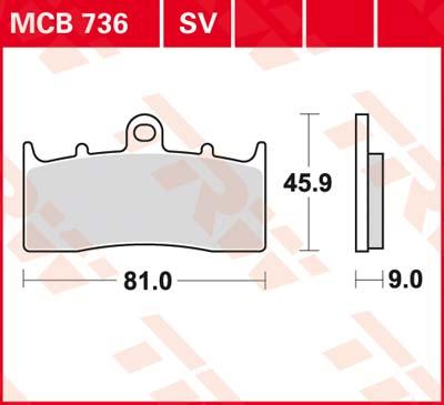 TRW Remblokken, en remschoenen voor de moto, MCB736 Allround organisch