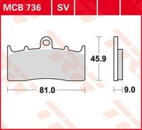 TRW Remblokken, en remschoenen voor de moto, MCB736 Allround organisch
