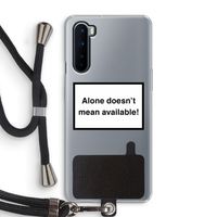 Alone: OnePlus Nord Transparant Hoesje met koord